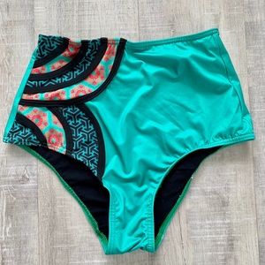 Retro high waist swim bottoms